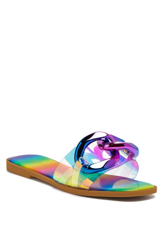 CAROONS CLEAR SLIDE FLATS